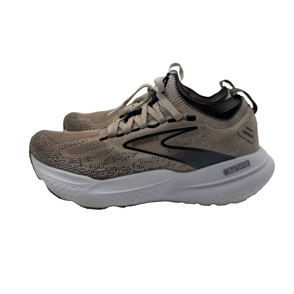 Brooks Glycerin StealthFit 21 White Beige Black Womens Size 7